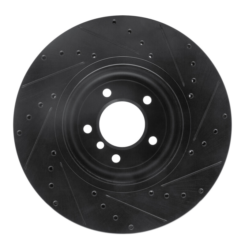 BMW Z4 Brake Rotor (1) - Front Left - R1 Concepts - Drilled & Slotted - Black - `11-`16